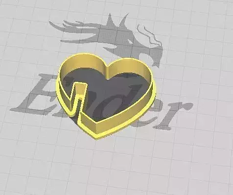 Heart for Coffe or Tea Cup Cookie and Fondant Cutter 3D print model