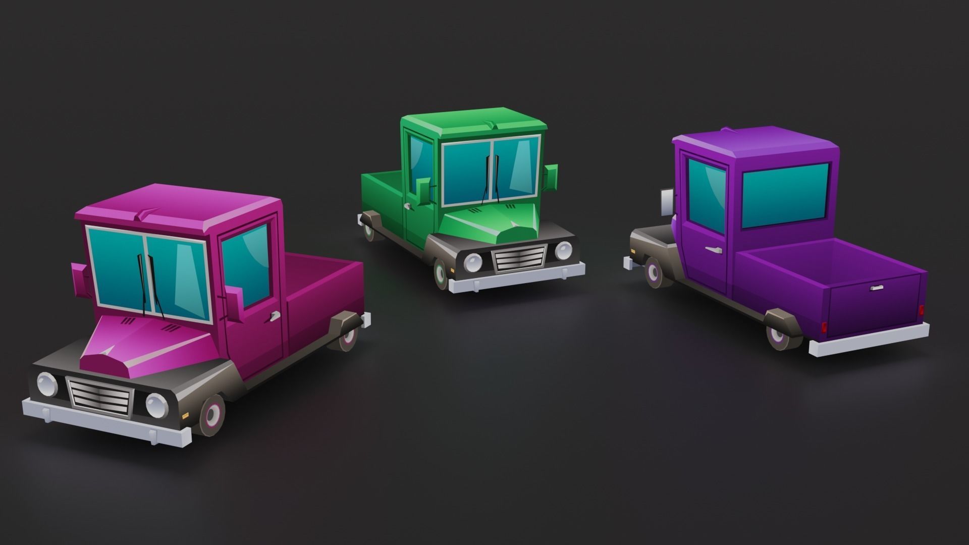 3D model Low poly cartoon car pack VR / AR / low-poly | CGTrader
