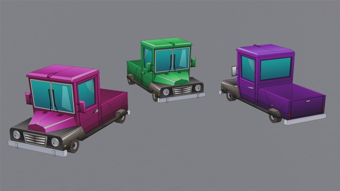 3D model Low poly cartoon car pack VR / AR / low-poly | CGTrader