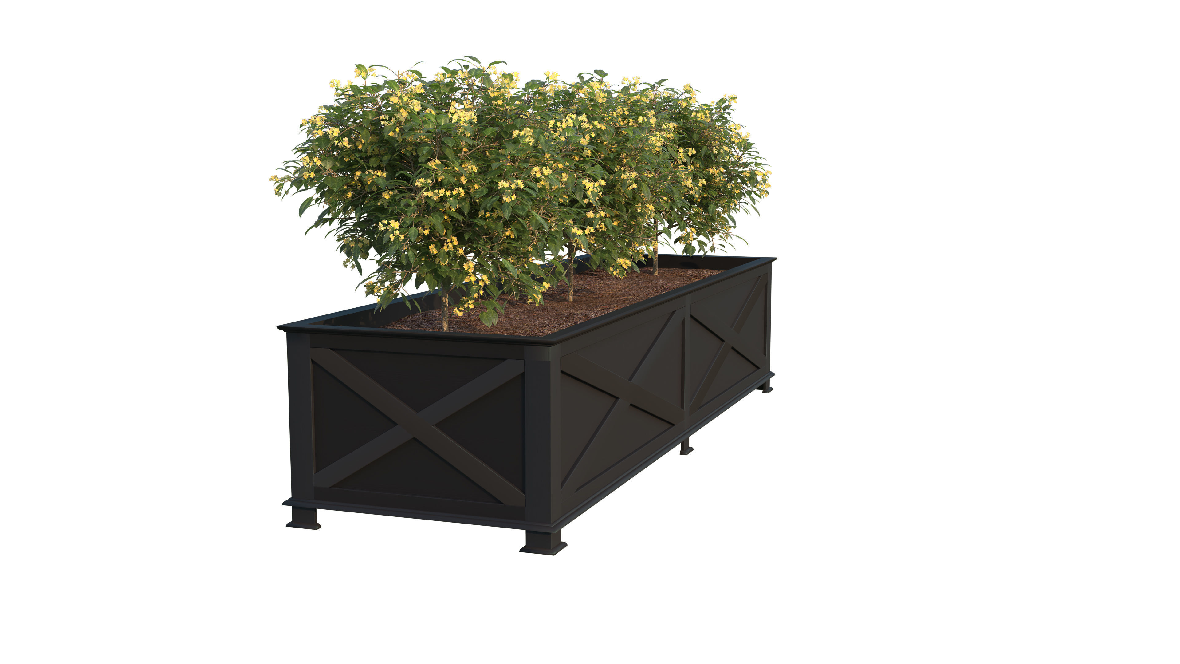 Planter box Low-poly 3D model_1