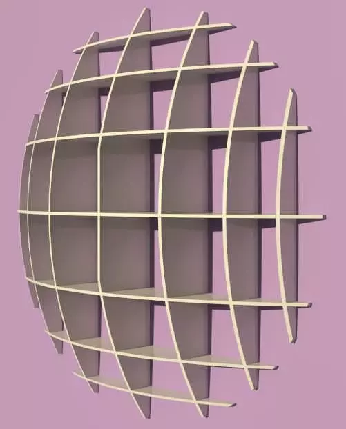 Spherical shelves 3D model_0