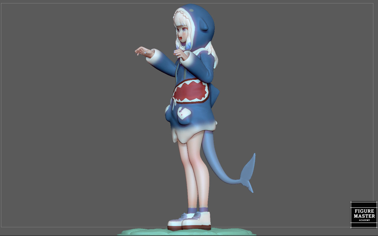 GAWR GURA NORMAL VERSION STATUE CUTE GIRL ANIME CHARACTER 3D print model_12