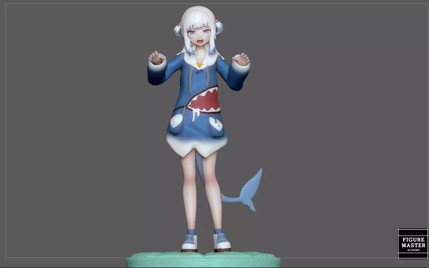 GAWR GURA NORMAL VERSION STATUE CUTE GIRL ANIME CHARACTER 3D print model_0
