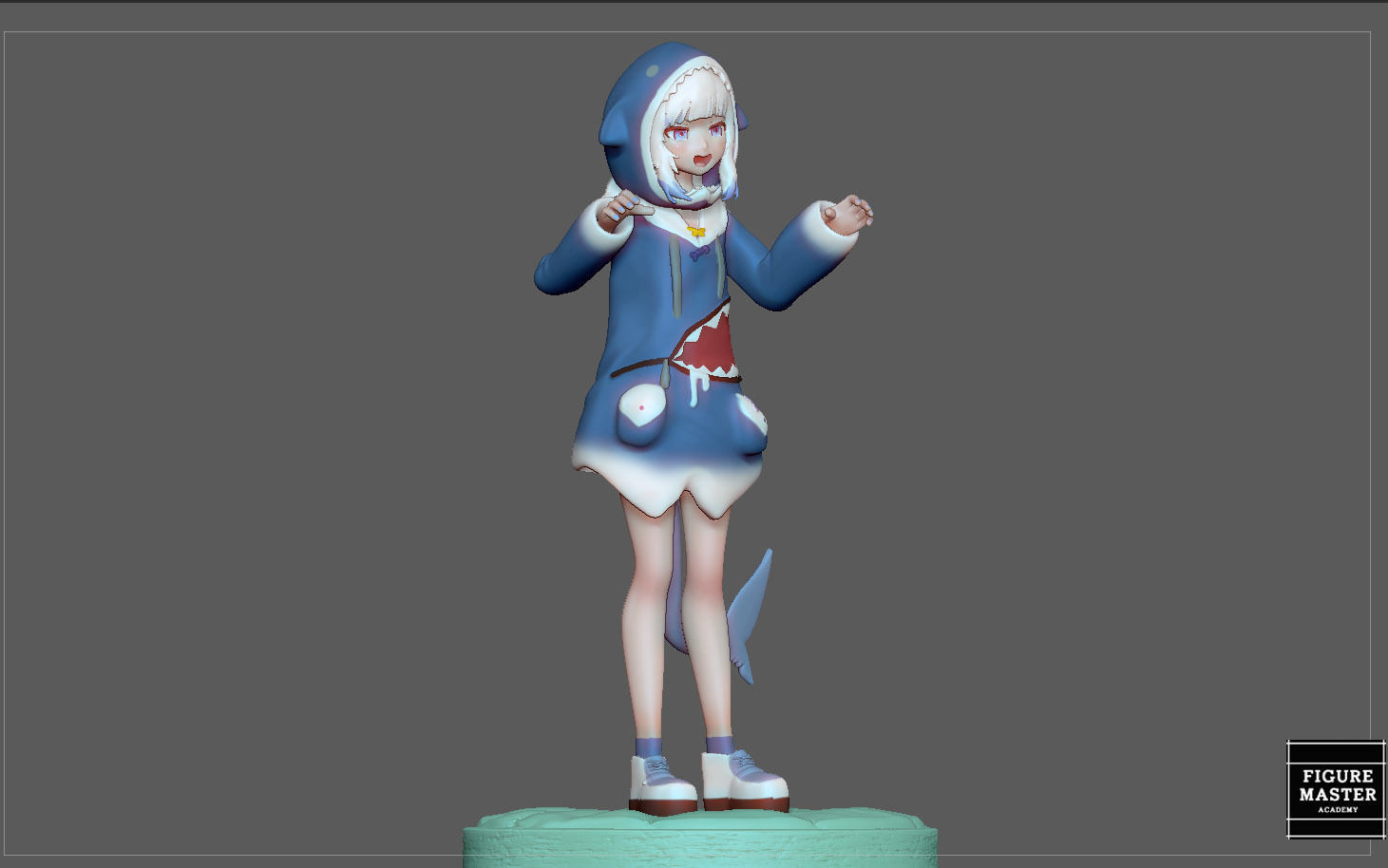 GAWR GURA NORMAL VERSION STATUE CUTE GIRL ANIME CHARACTER 3D print model_11
