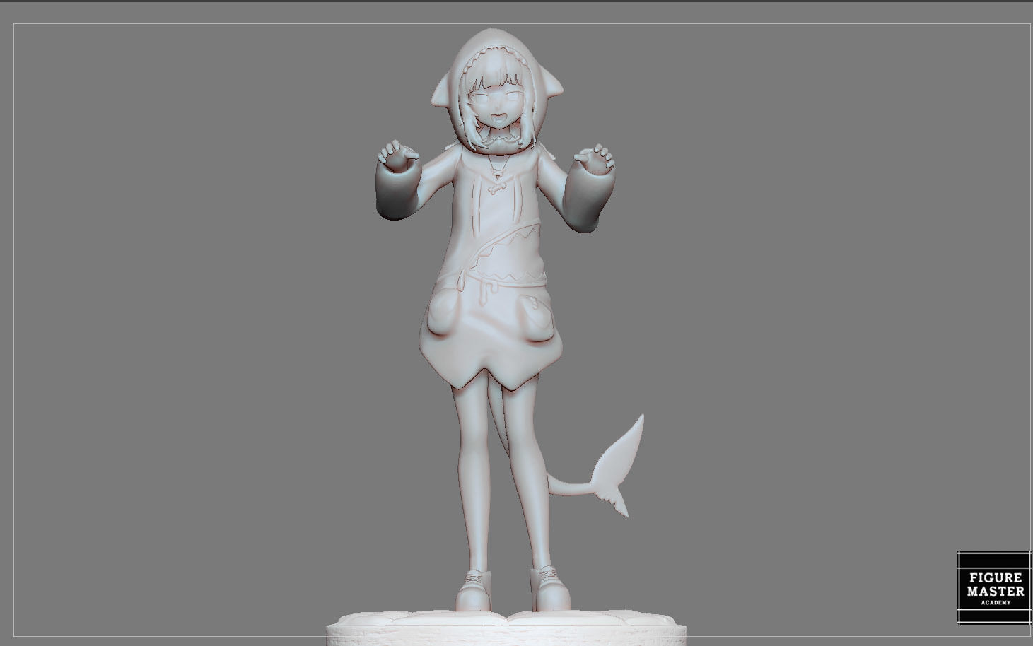 GAWR GURA NORMAL VERSION STATUE CUTE GIRL ANIME CHARACTER 3D print model_13