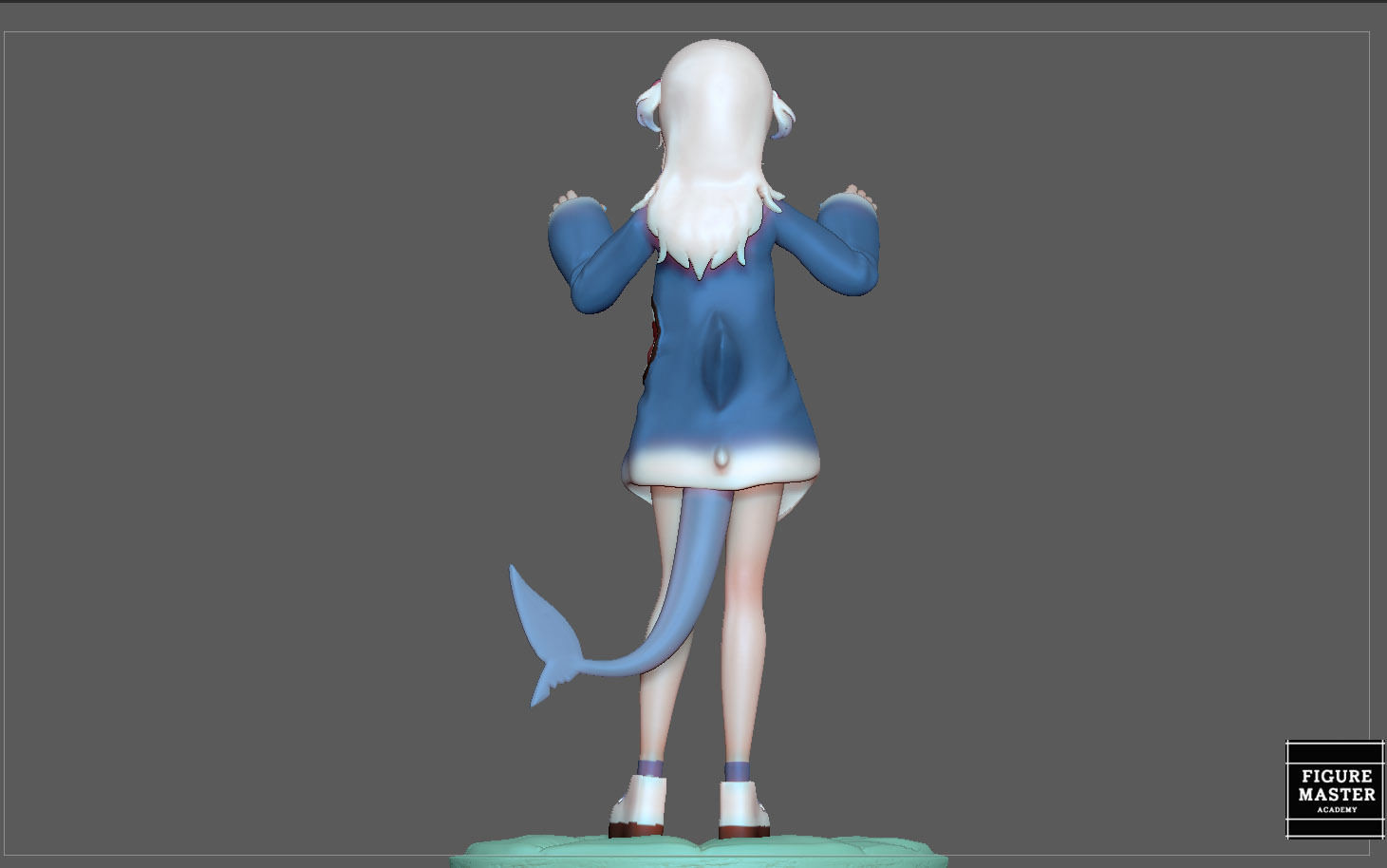GAWR GURA NORMAL VERSION STATUE CUTE GIRL ANIME CHARACTER 3D print model_7