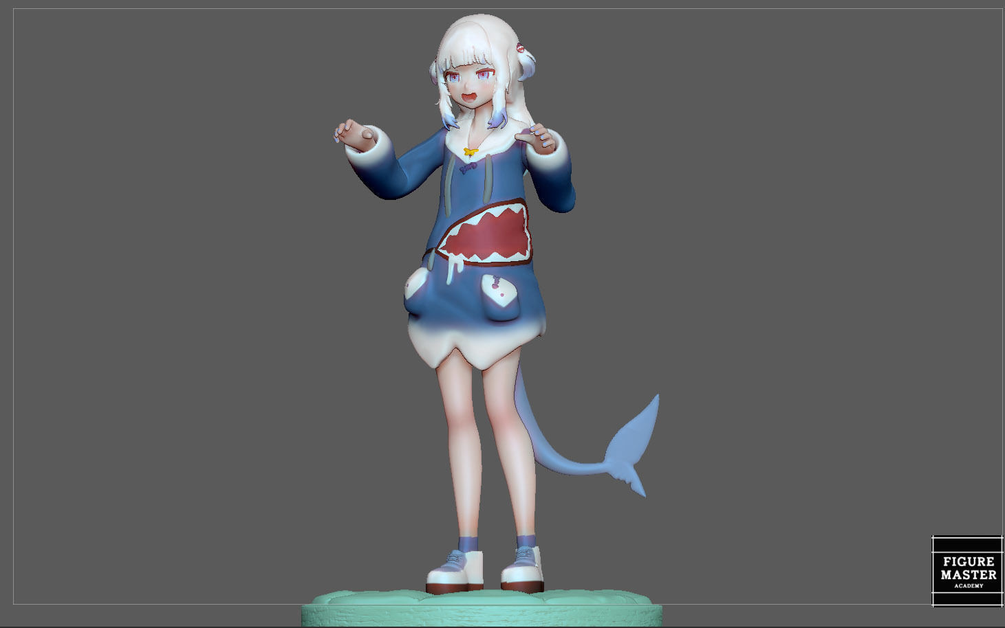 GAWR GURA NORMAL VERSION STATUE CUTE GIRL ANIME CHARACTER 3D print model_6