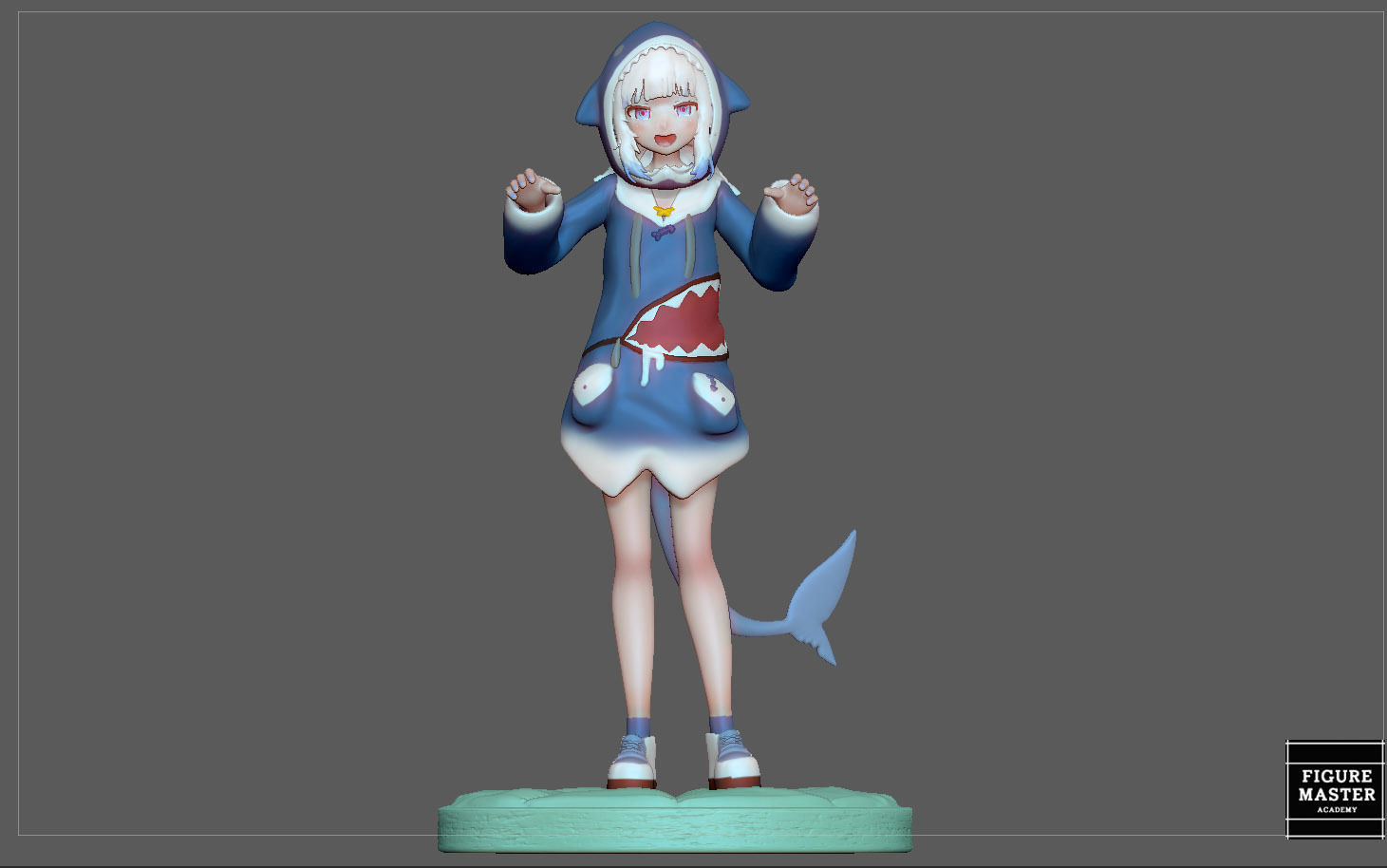 GAWR GURA NORMAL VERSION STATUE CUTE GIRL ANIME CHARACTER 3D print model_9