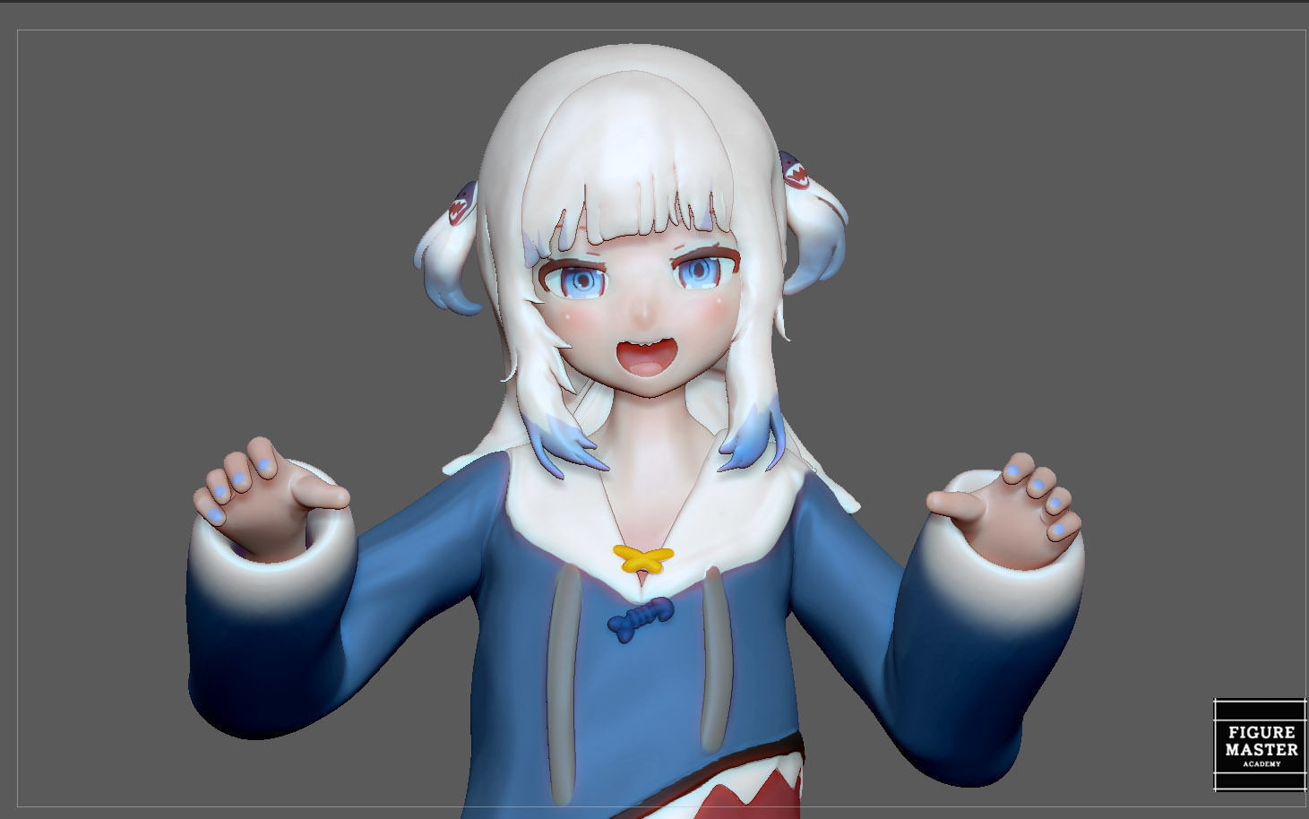 GAWR GURA NORMAL VERSION STATUE CUTE GIRL ANIME CHARACTER 3D print model_1