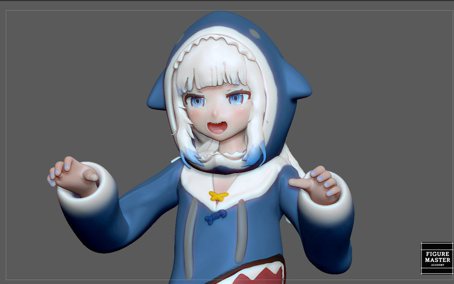 GAWR GURA NORMAL VERSION STATUE CUTE GIRL ANIME CHARACTER 3D print model_8