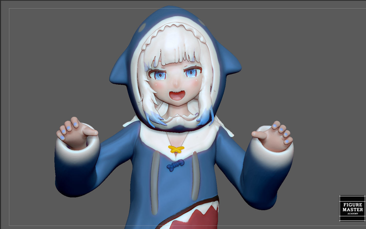 GAWR GURA NORMAL VERSION STATUE CUTE GIRL ANIME CHARACTER 3D print model_2