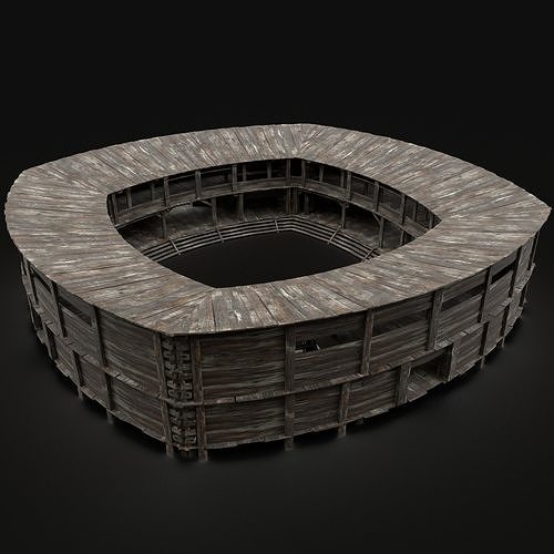 MEDIEVAL FIGHTING ARENA THEATER SCENE FANTASY RING Low-poly 3D model