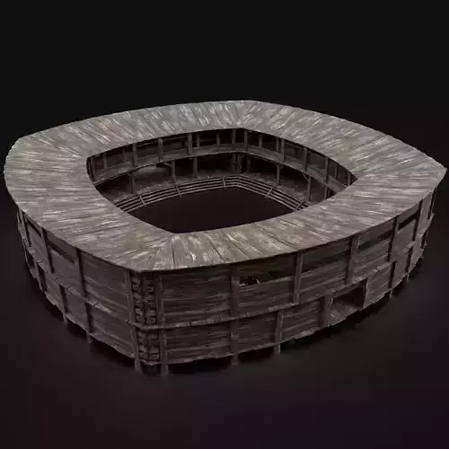 MEDIEVAL FIGHTING ARENA THEATER SCENE FANTASY RING Low-poly 3D model