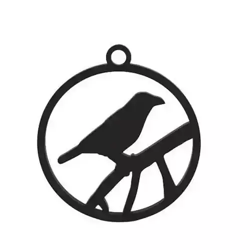 Earring crow pendant
