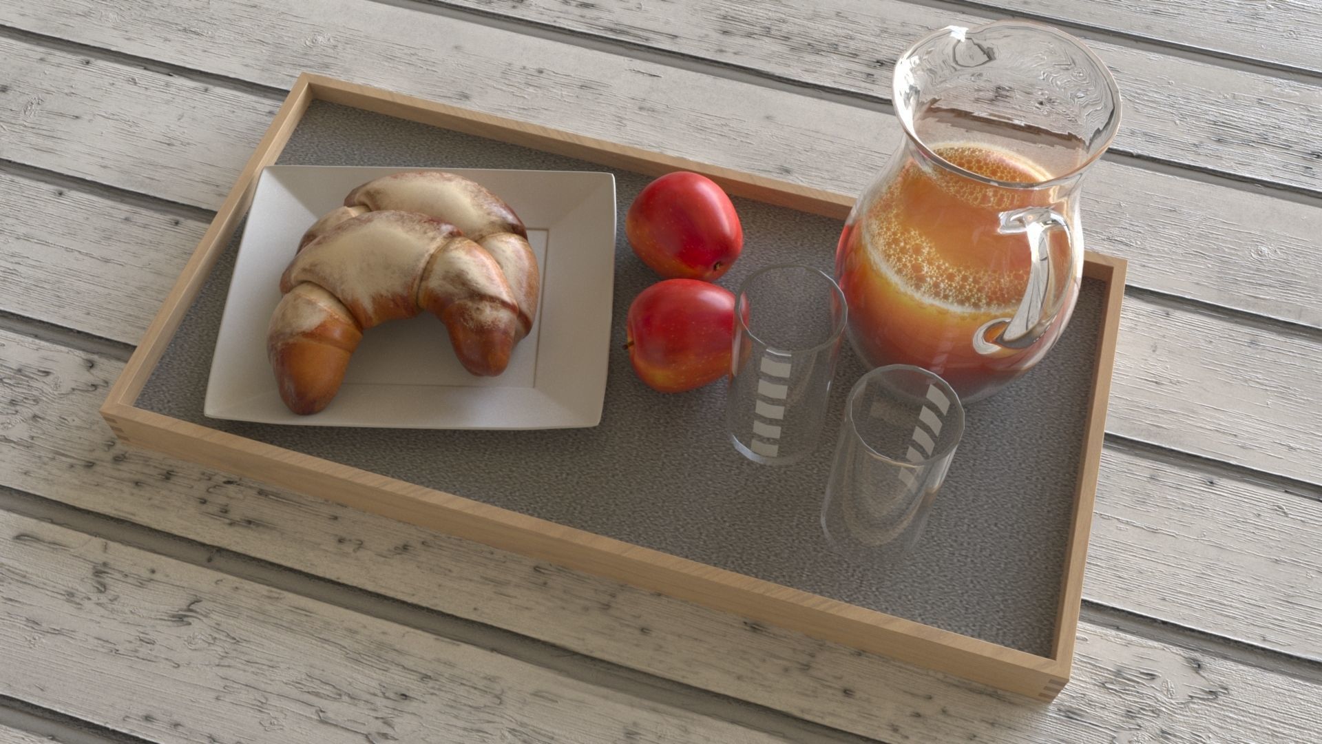 Breakfast Set 3D Model Low-poly 3D model_2