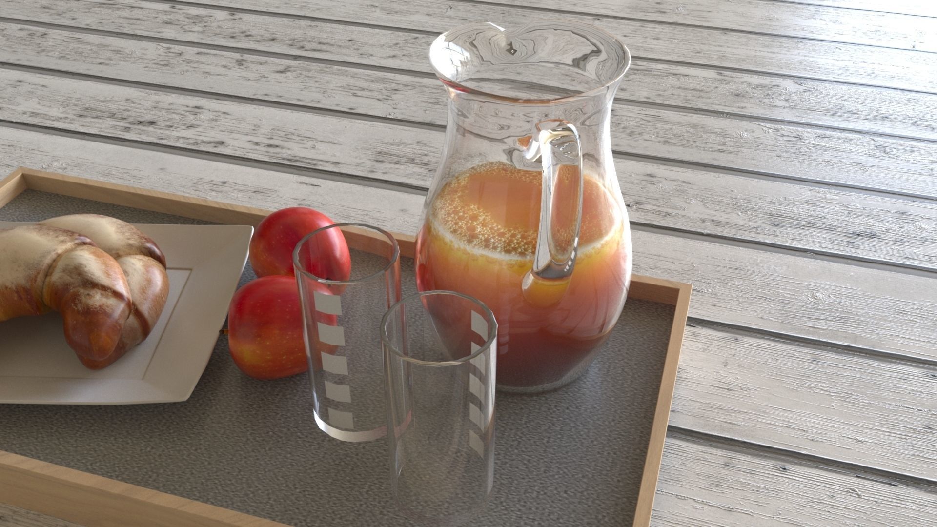 Breakfast Set 3D Model Low-poly 3D model_1