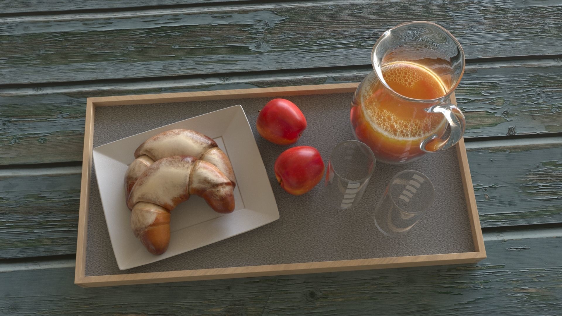 Breakfast Set 3D Model Low-poly 3D model_3