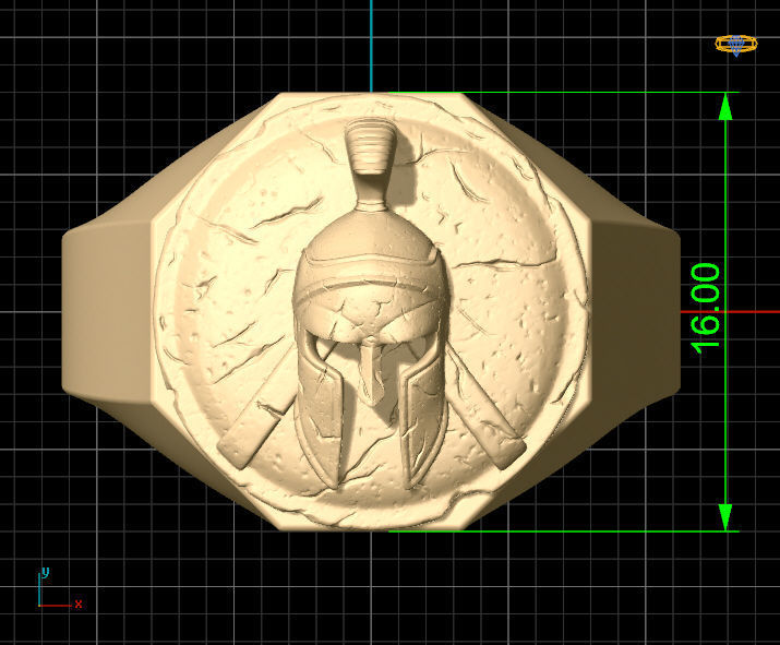 spartan ring Silver Gold  Print  3D print model_5