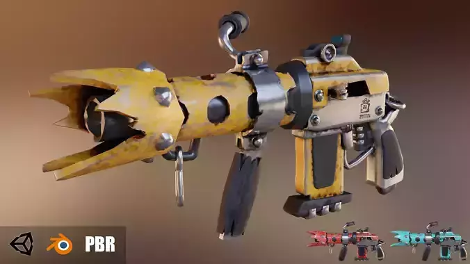 Cartoon Scifi machine gun