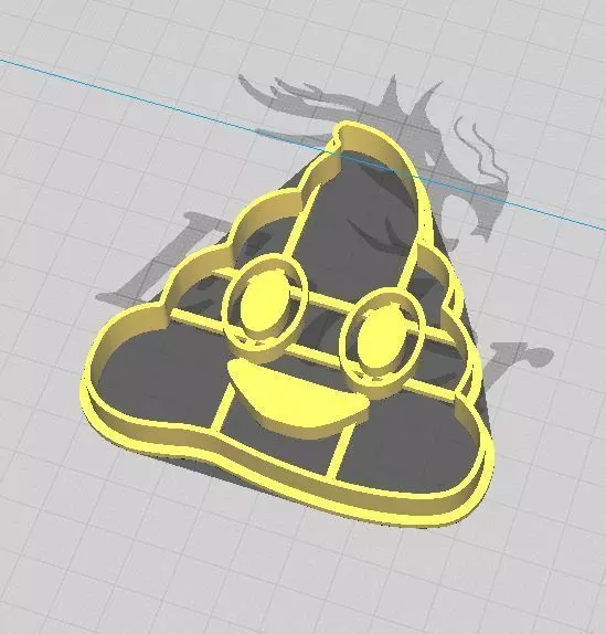 Emoji Poo Cookie and Fondant Cutter with Embosser 3D print model