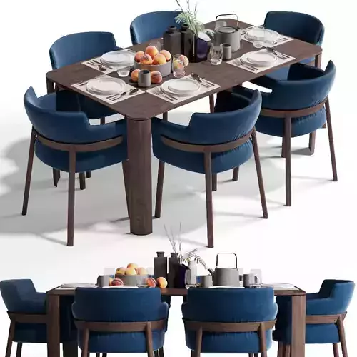 Gebruder Thonet Vienna  Pince chair and LEMA Break table 3D model