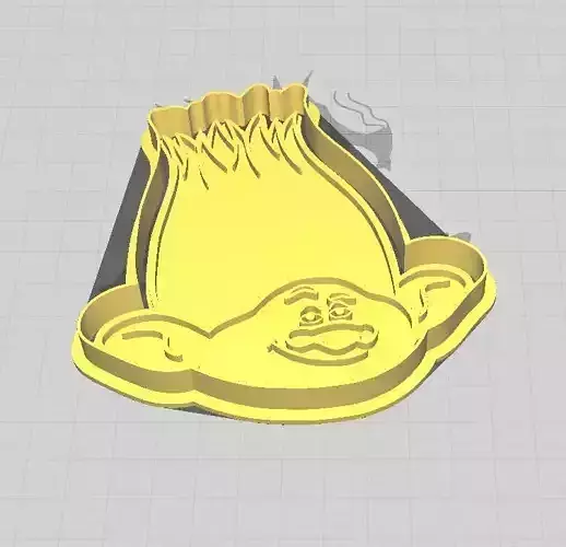 Trolls Branch Cookie and Fondant Cutter with Embosser 3D print model
