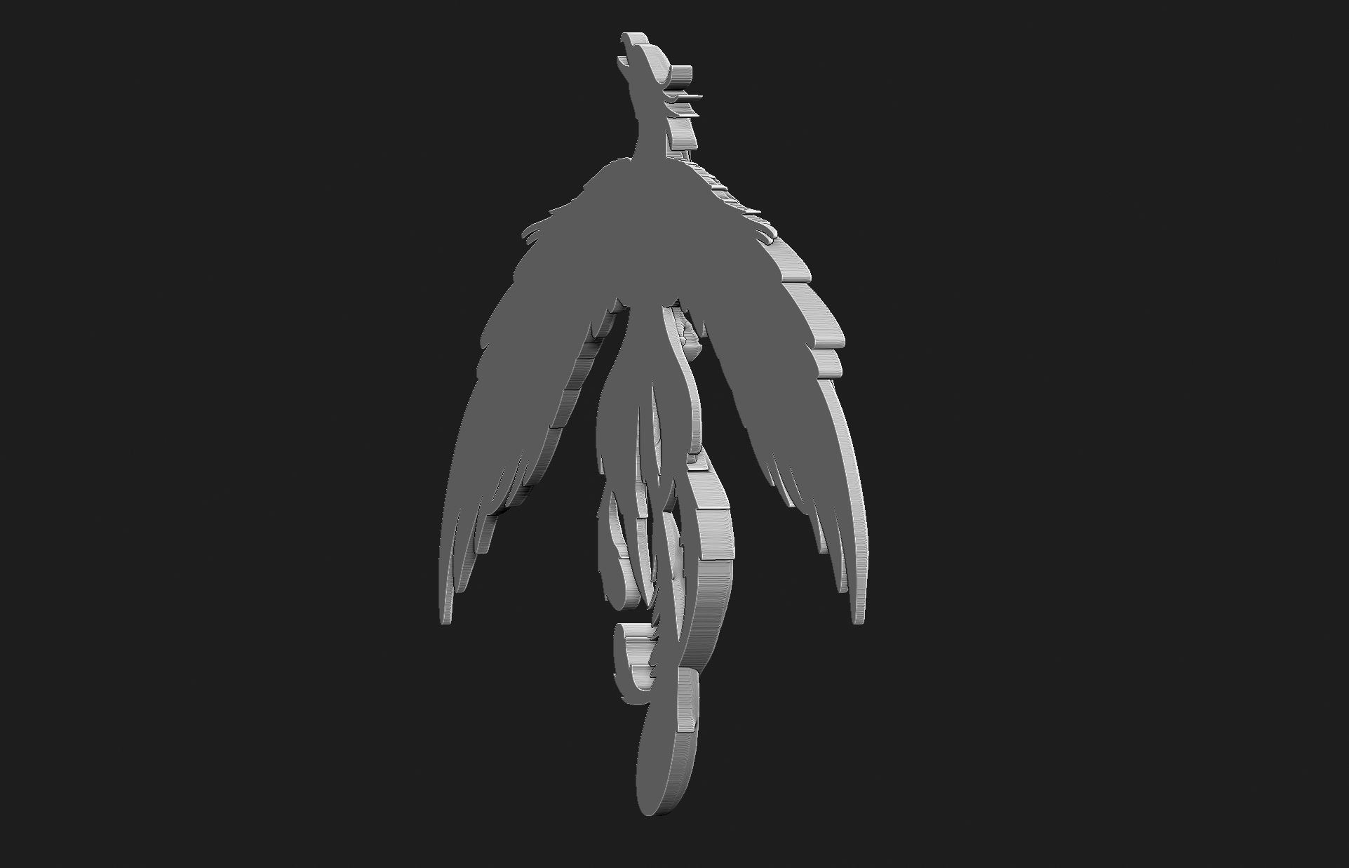 Phoenix Wing Down 3D print model_10