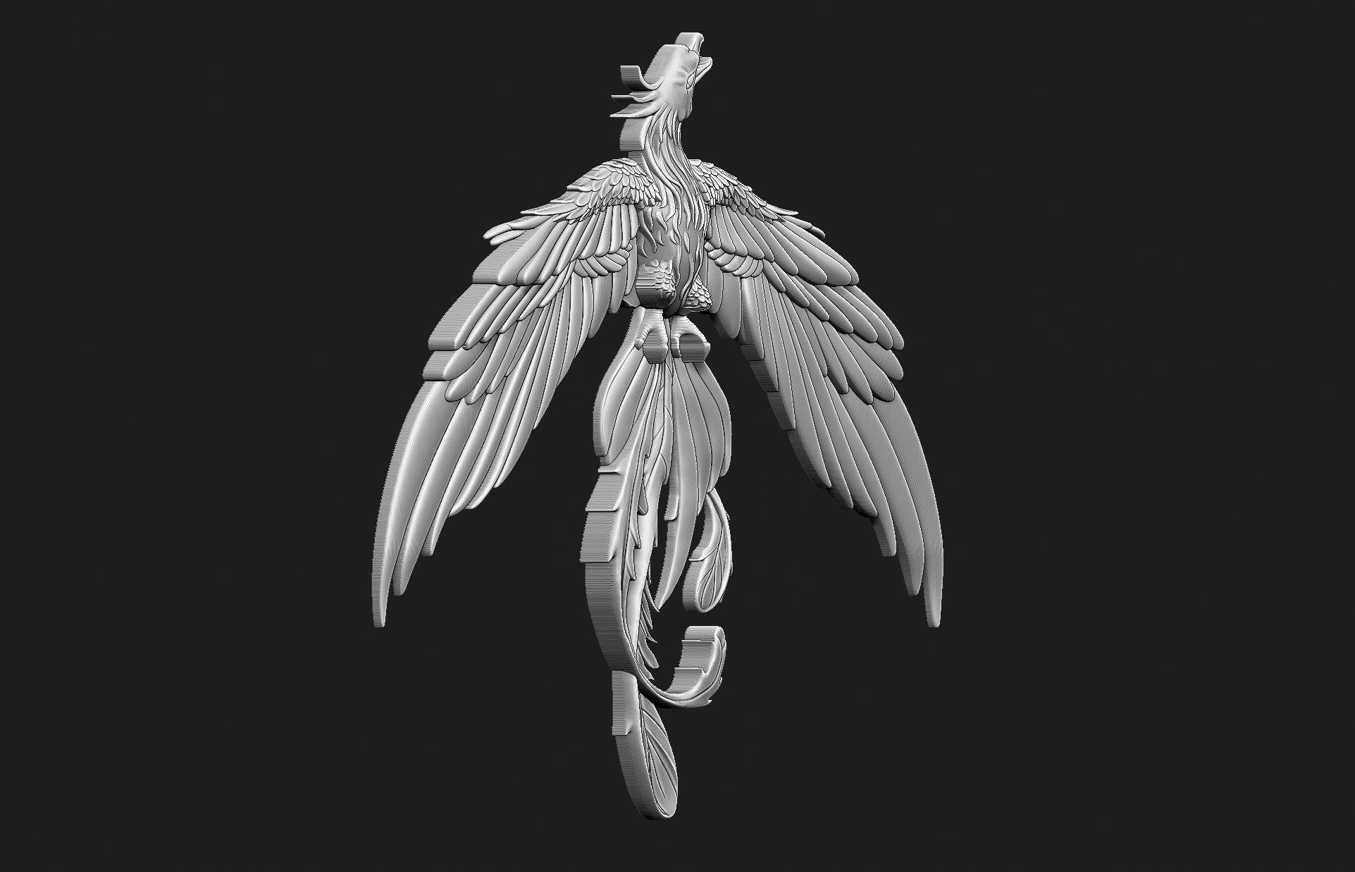 Phoenix Wing Down 3D print model_7