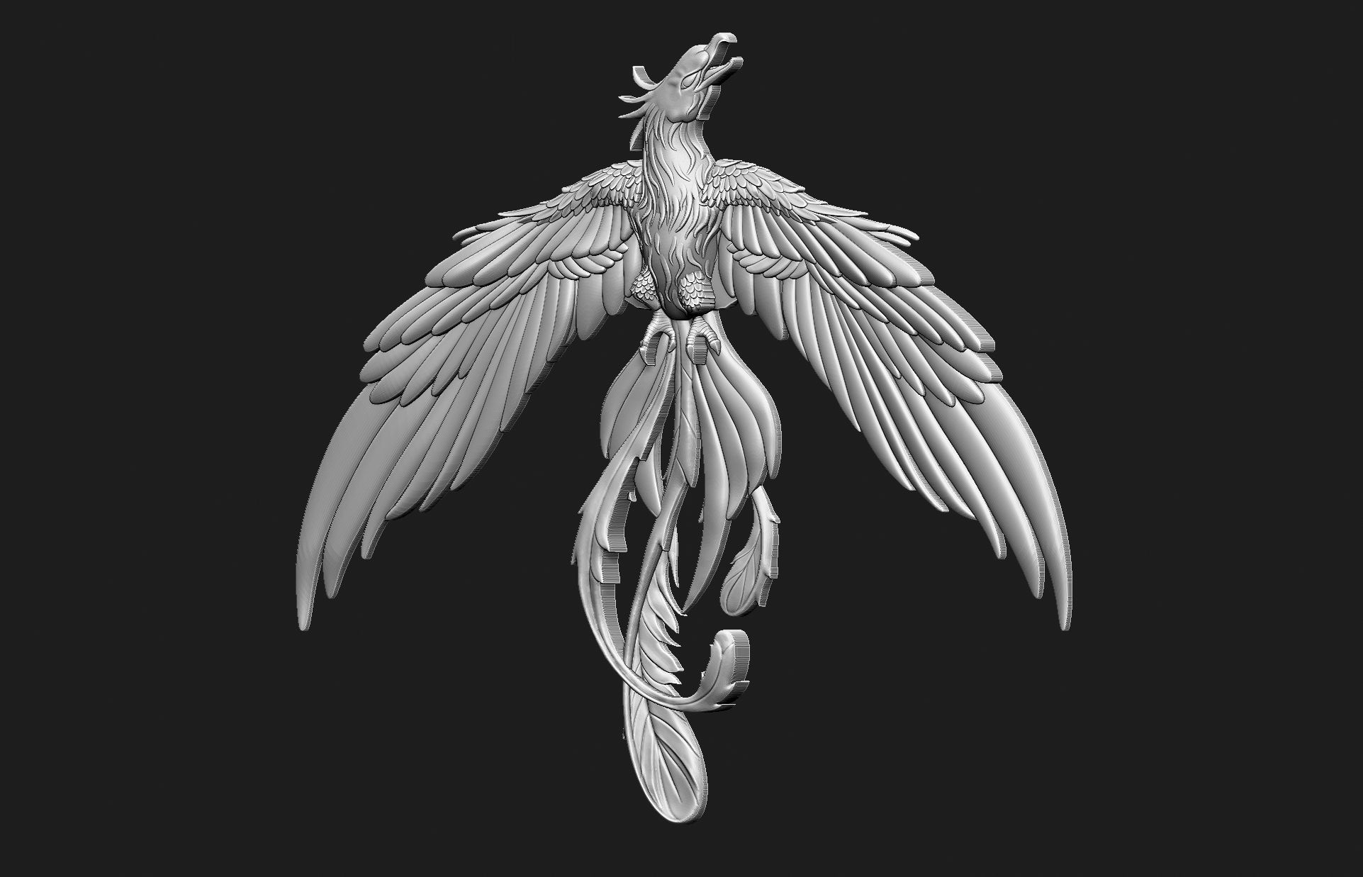 Phoenix Wing Down 3D print model_15