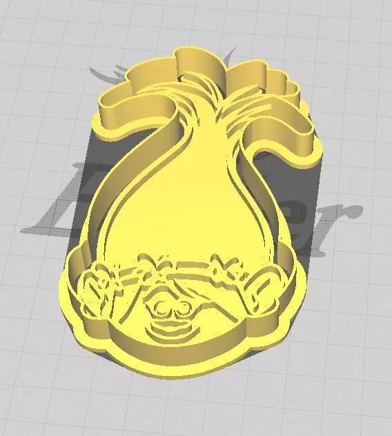 Trolls Poppy Cookie and Fondant Cutter with Embosser 3D print model_0