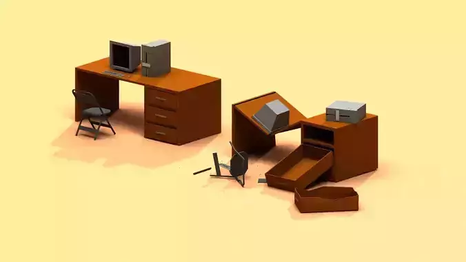 Post Apocalyptic Desk and PC