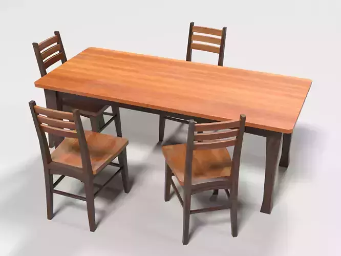 Wooden dinning table and chairs
