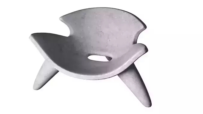 Concrete Chair on three legs for street and garden use