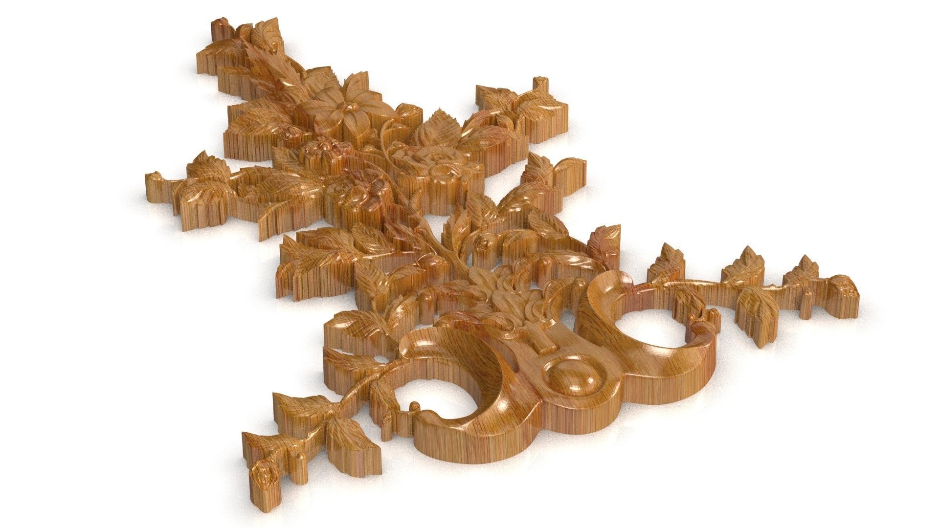 Carved decor rose vertical 005 3dprin 3D model 3D model_11