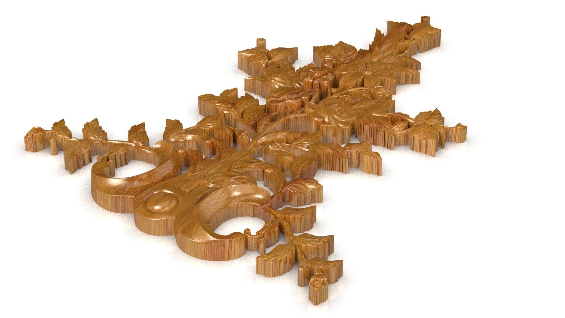 Carved decor rose vertical 005 3dprin 3D model 3D model_10