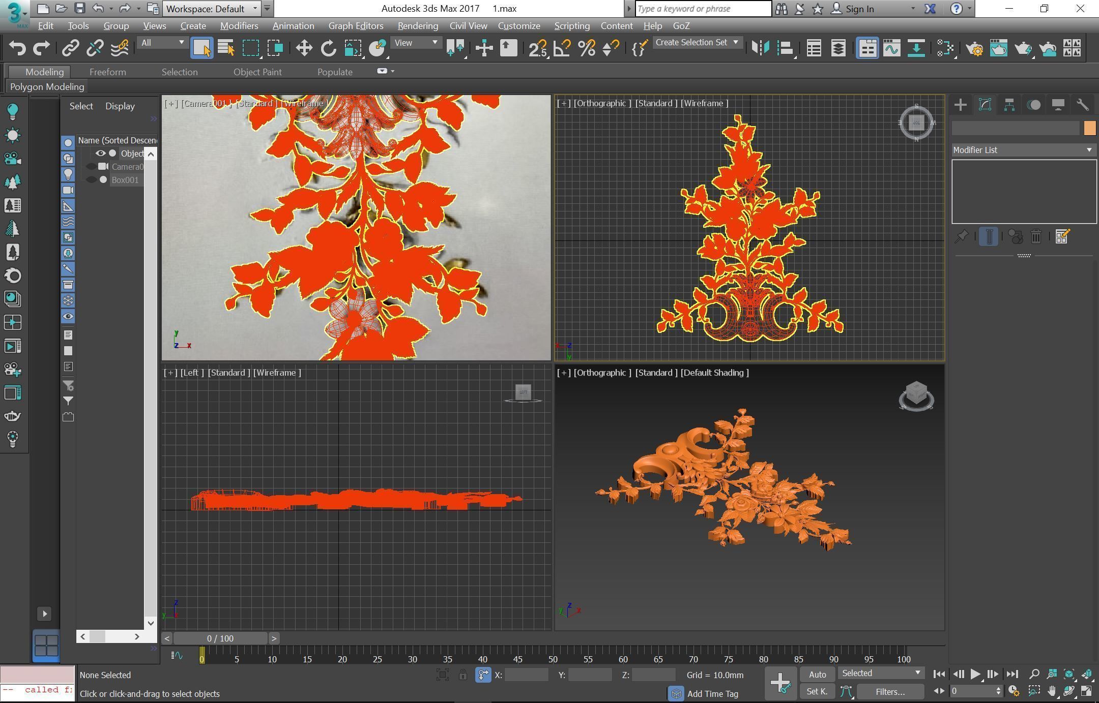 Carved decor rose vertical 005 3dprin 3D model 3D model_5