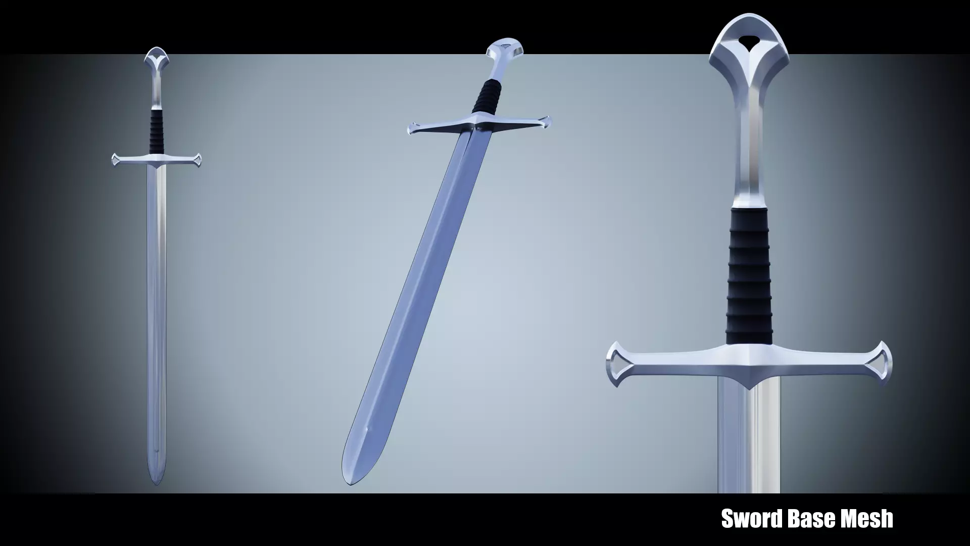 Sword Base Mesh 03 Low-poly 3D model