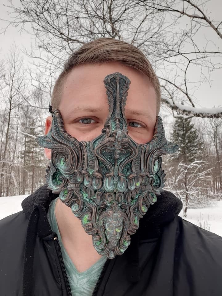 biomechanical skull mask 2 3D print model_1