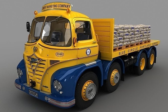 Foden S21 Flat Bed Truck 1962 3D model