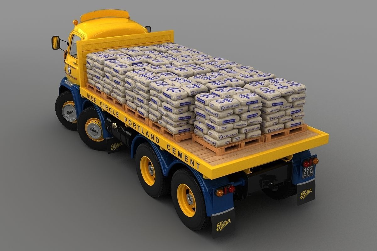 Foden S21 Flat Bed Truck 1962 3D model_2