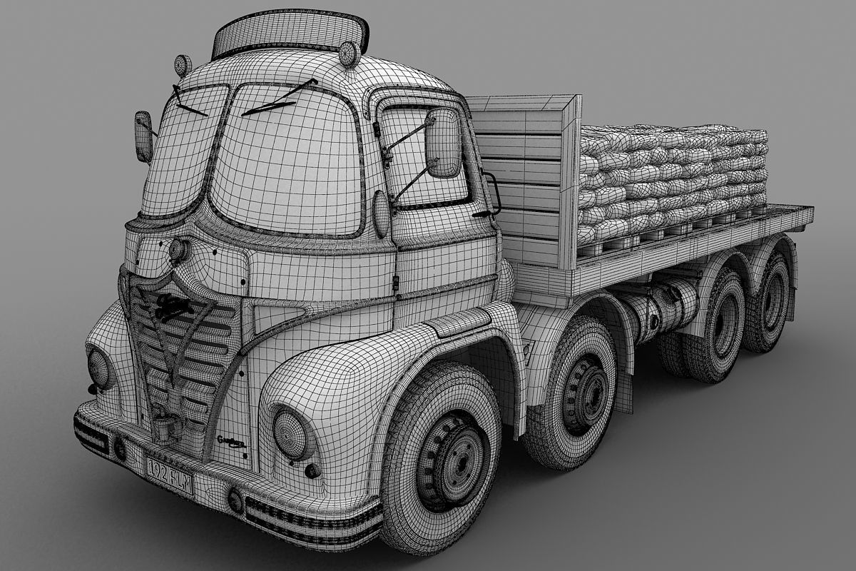 Foden S21 Flat Bed Truck 1962 3D model_5