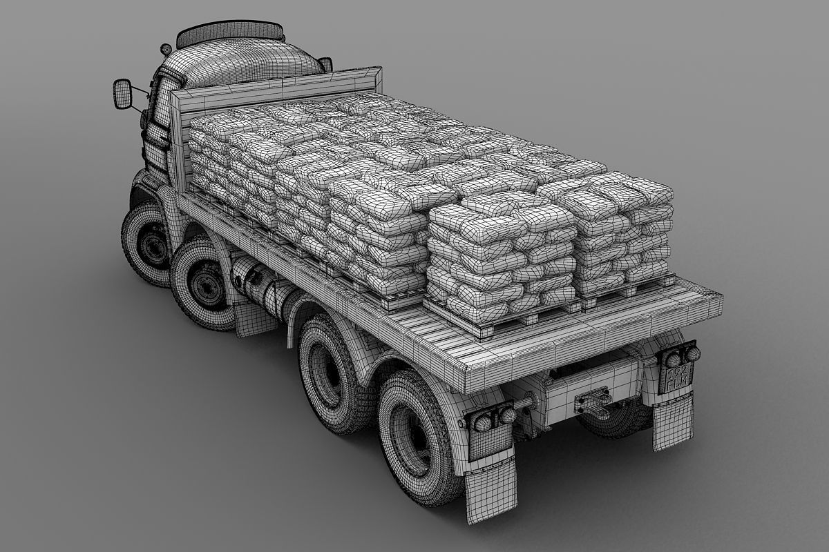 Foden S21 Flat Bed Truck 1962 3D model_9