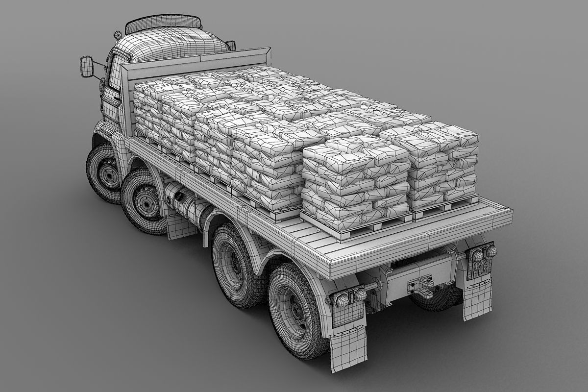 Foden S21 Flat Bed Truck 1962 3D model_8