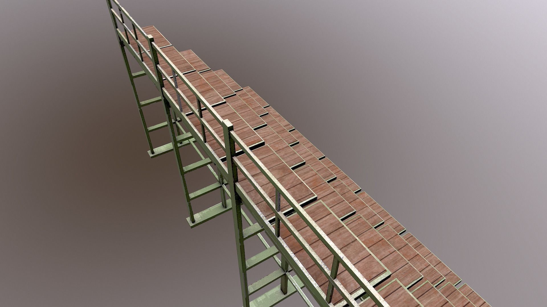 Bleacher Tribune PBR Low-poly 3D model_9