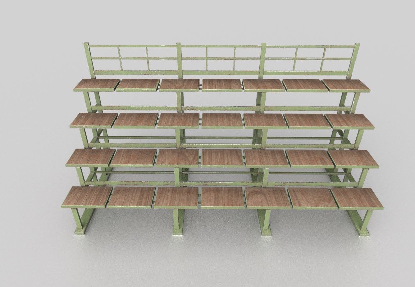 Bleacher Tribune PBR Low-poly 3D model_2