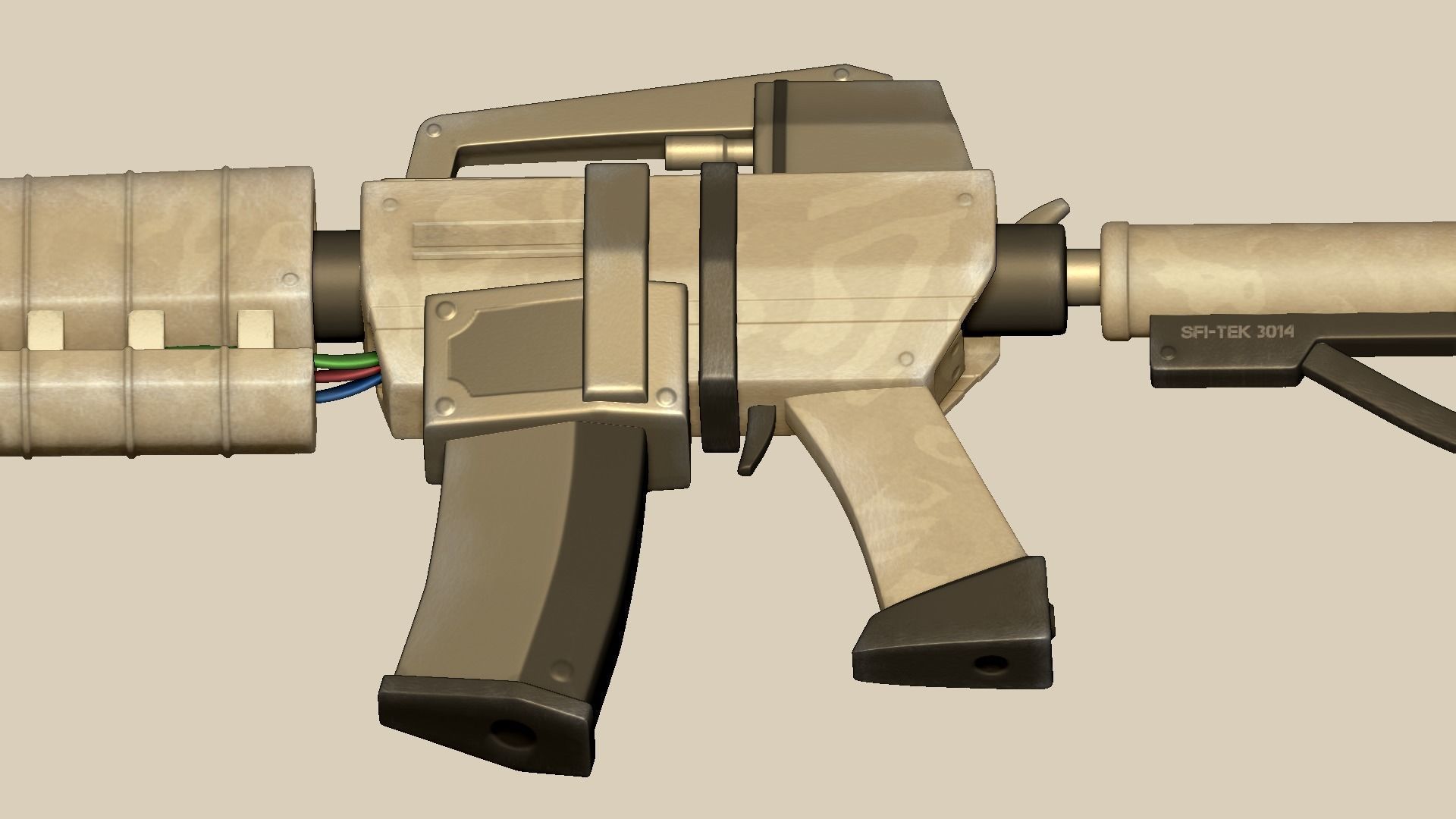 Sci-Fi M4A1-S - Desert Rifle - Gun Weaponry Low-poly 3D model_11