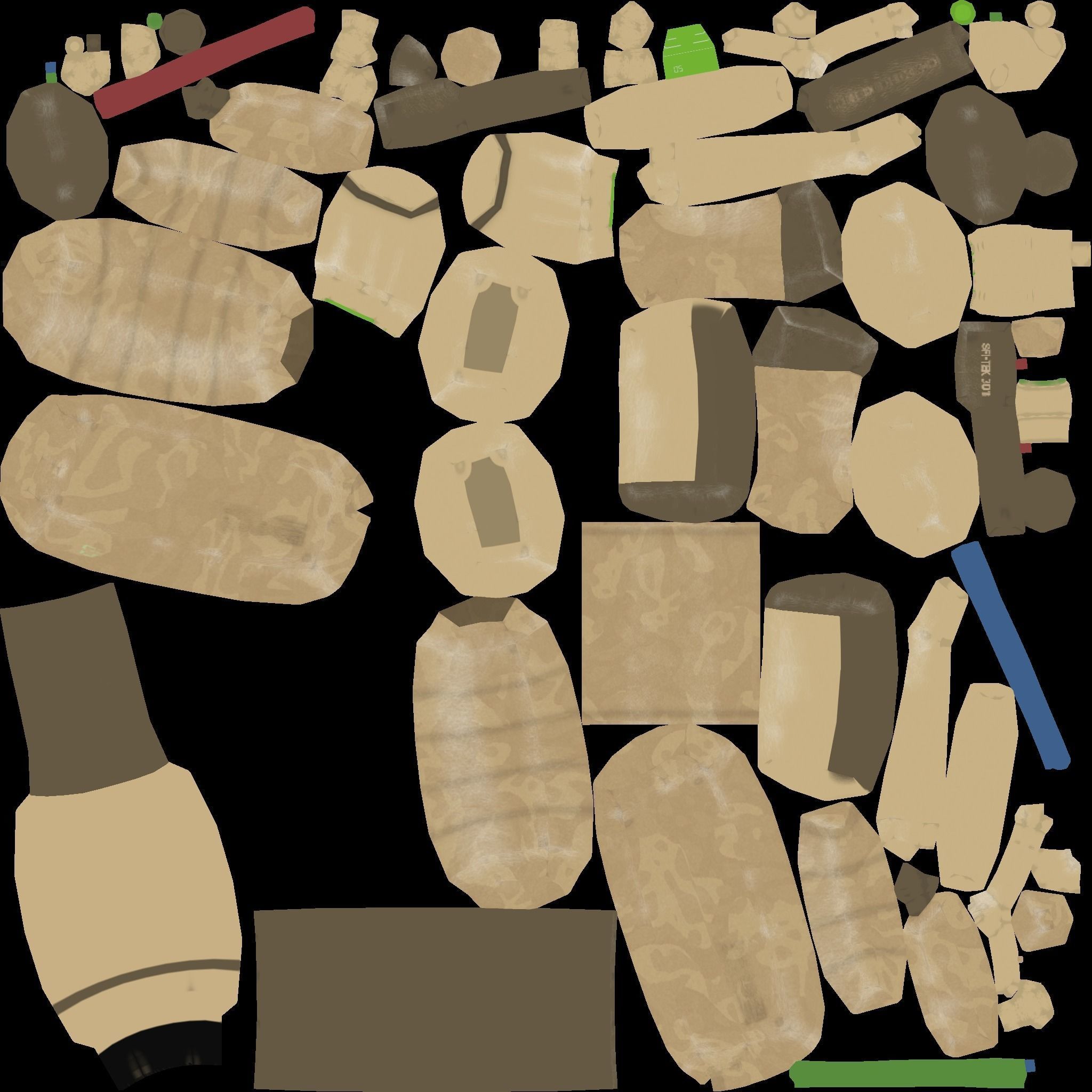 Sci-Fi M4A1-S - Desert Rifle - Gun Weaponry Low-poly 3D model_19