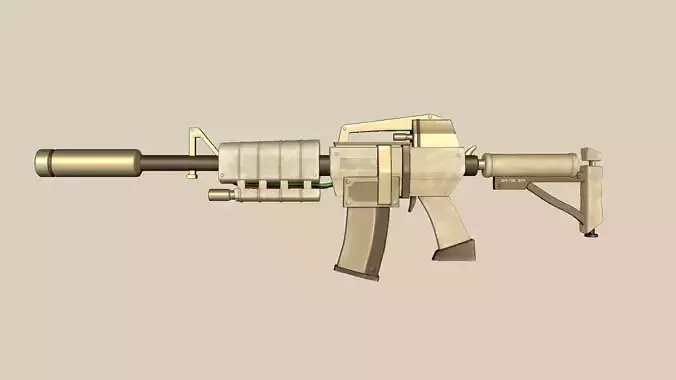Sci-Fi M4A1-S - Desert Rifle - Gun Weaponry Low-poly 3D model