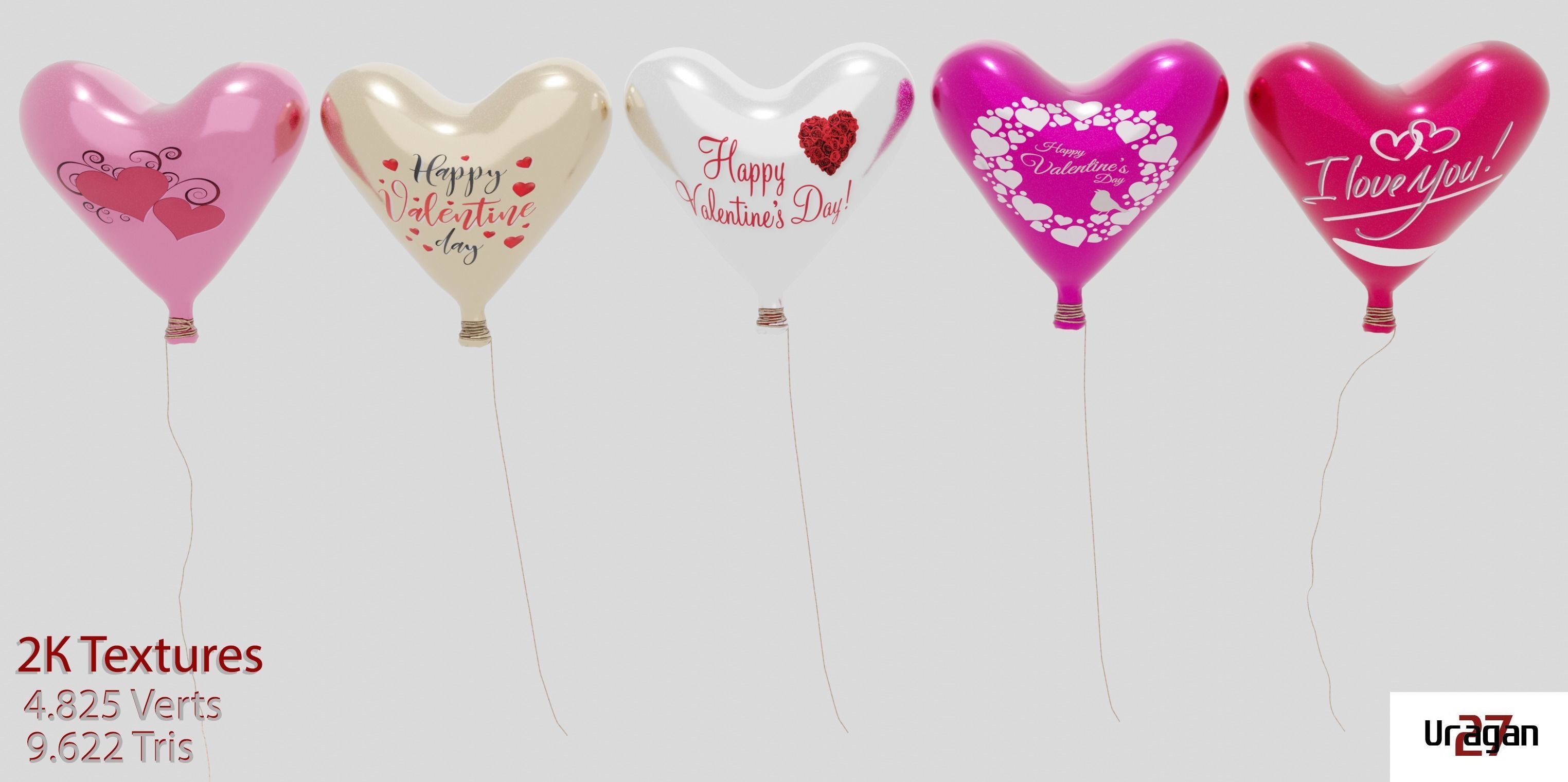 Air balloons  Free 3D model_3