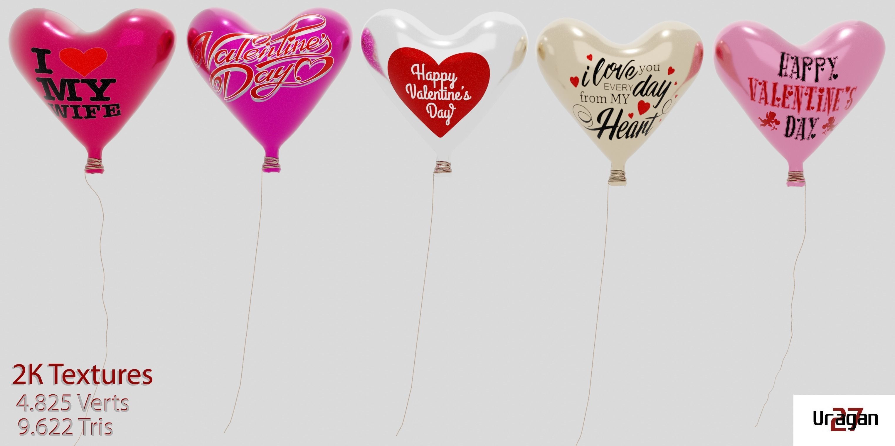 Air balloons  Free 3D model_2